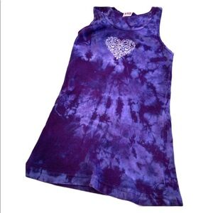 Trio Silver Heart Sequin Tie Dyed Top